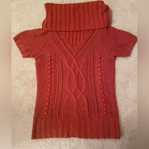 H&M Small Short Sleeve Orange Wool Blend Sweater